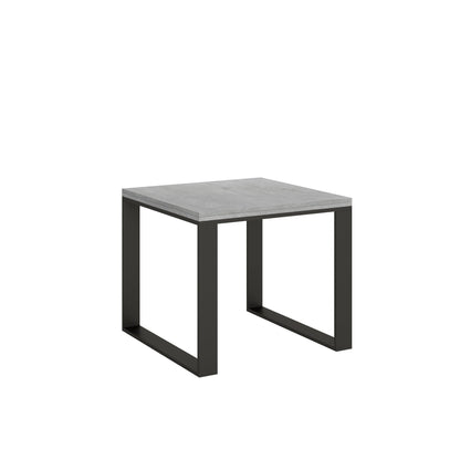 Ausziehbarer Tisch Tecno Libra mit anthrazitfarbenem Gestell, Maße 90x90/180 cm und 90x120/240 cm