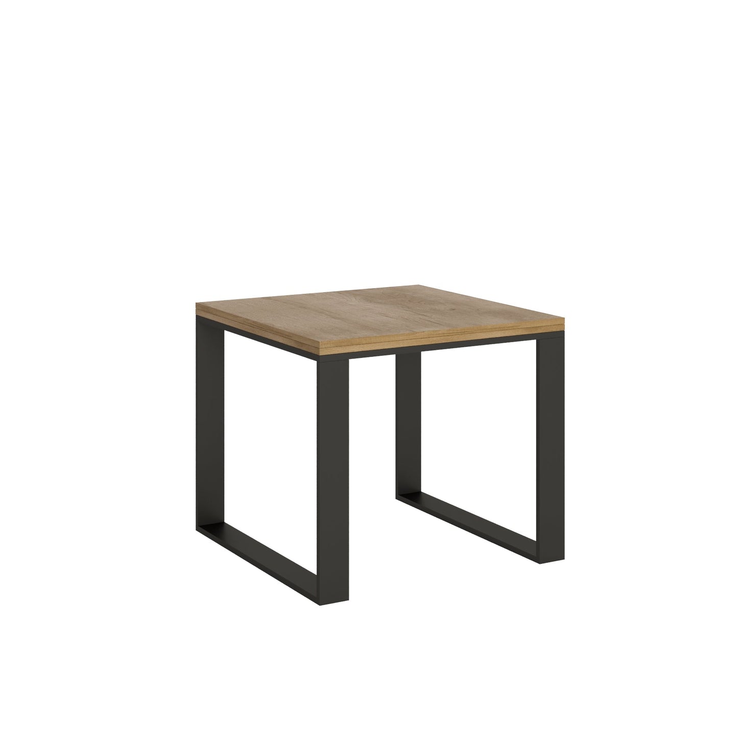 Ausziehbarer Tisch Tecno Libra mit anthrazitfarbenem Gestell, Maße 90x90/180 cm und 90x120/240 cm