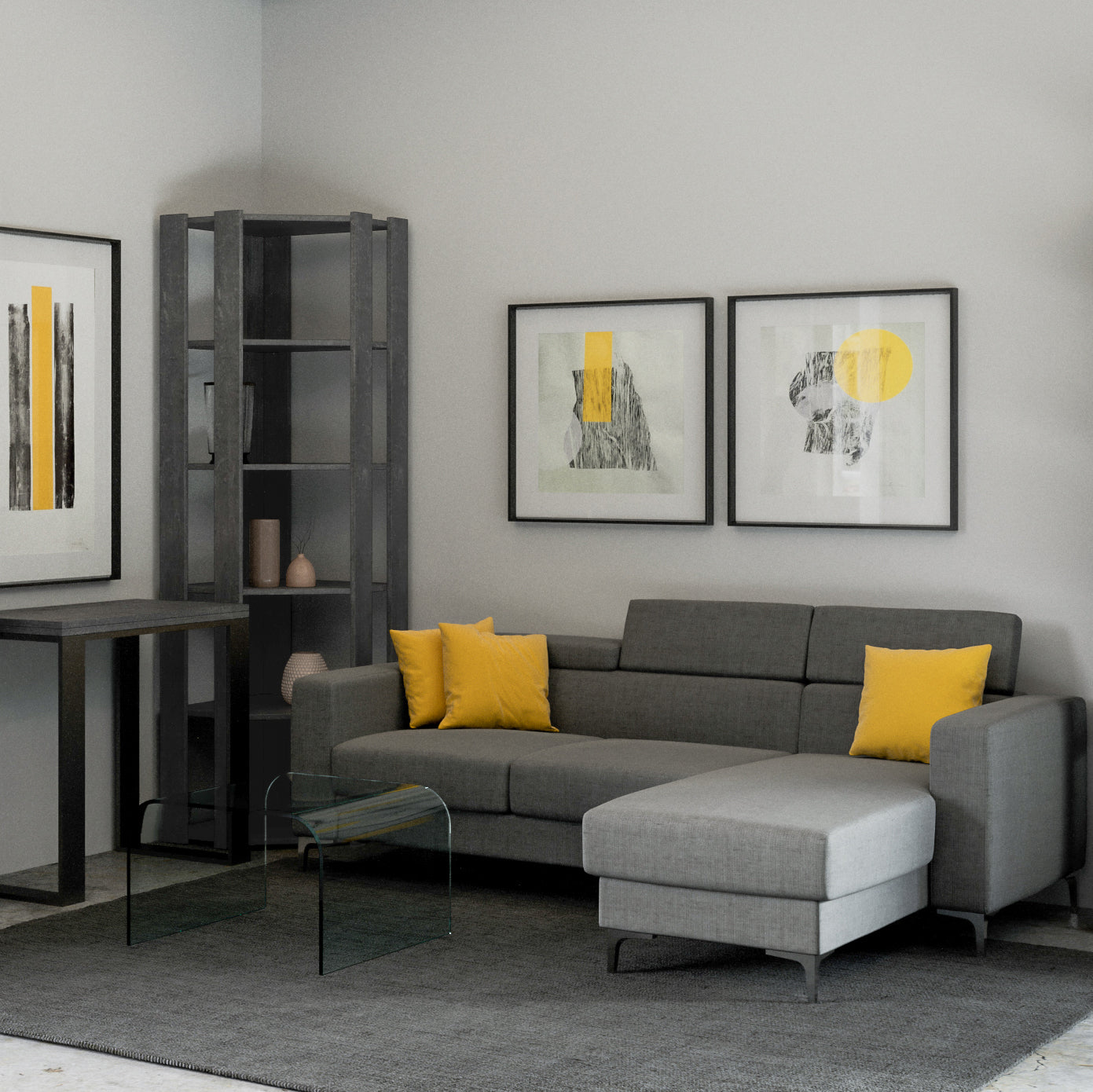 Eckregale Kato A und B: Elegantes und funktionales Design 60.3x204x60.3 cm