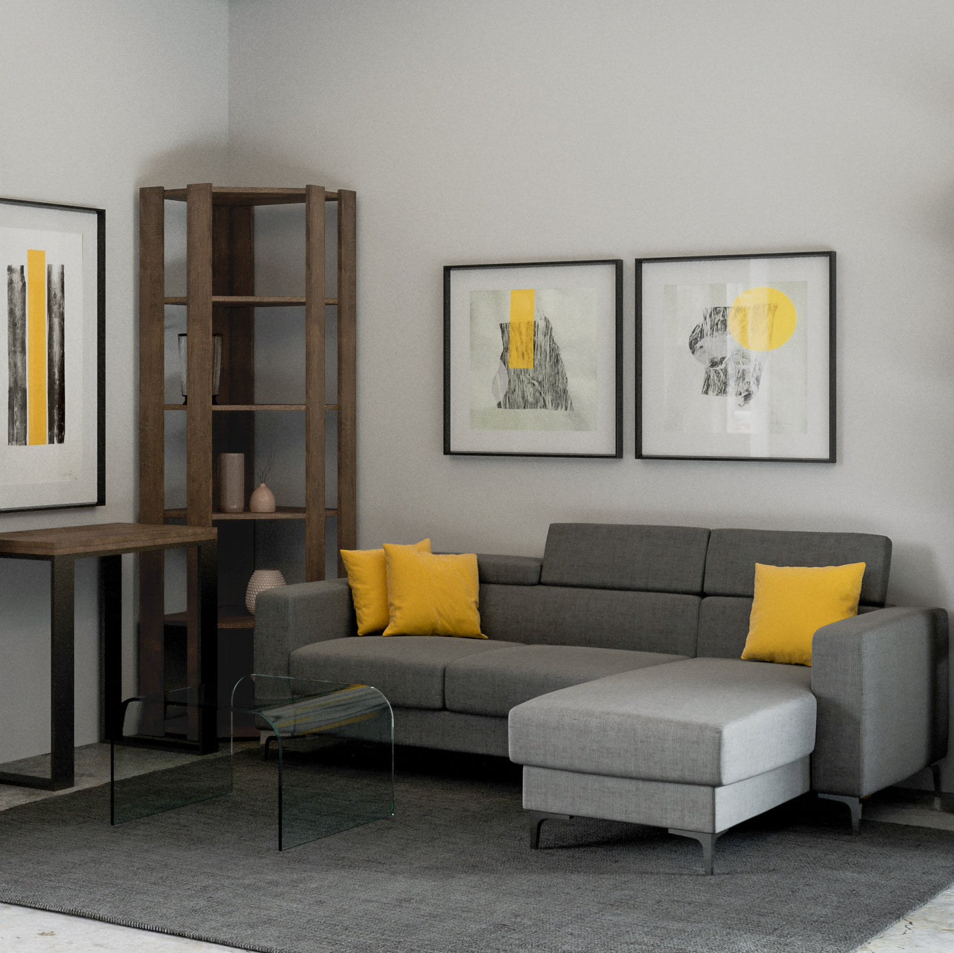 Eckregale Kato A und B: Elegantes und funktionales Design 60.3x204x60.3 cm