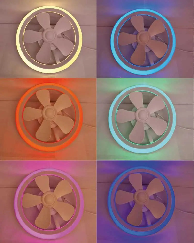 Deckenventilator 40 cm LED RGB 2700 lm 6 Geschwindigkeiten Fernbedienung
