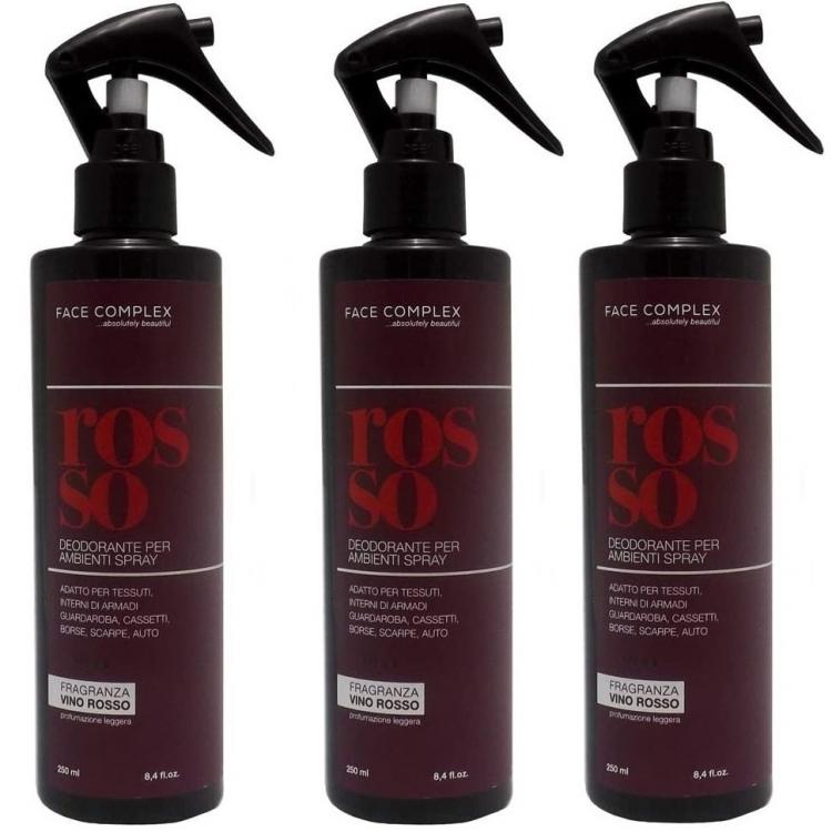 3 Stk. Face Complex Raumspray für Auto und Schuhe, Duft Roter Wein, 250ml