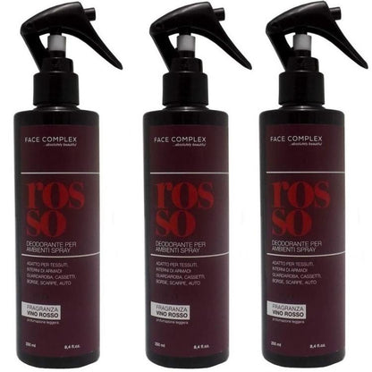 3 Stk. Face Complex Raumspray für Auto und Schuhe, Duft Roter Wein, 250ml