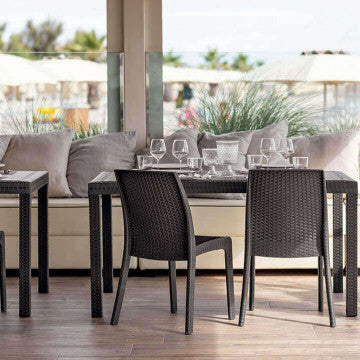 Sedia Virginia - Seduta in Wicker con Struttura in Plastica Stampata