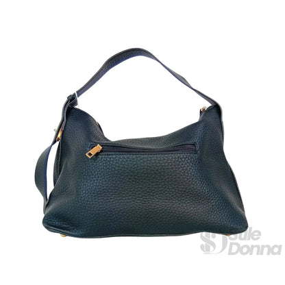 Valentini Borsa Hobo in Ecopelle Nera con Finiture Dorate
