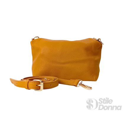 Valentini SIBI Borsa Tote in Ecopelle Sintetica Giallo con Finitura Color Oro