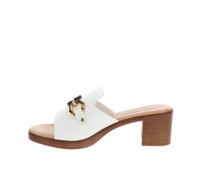 Valleverde Sandalo in Pelle con Tacco Donna Bianco - 55453