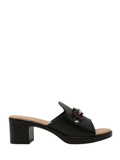 Valleverde Sandalo in Pelle con Tacco Donna Nero - 55453