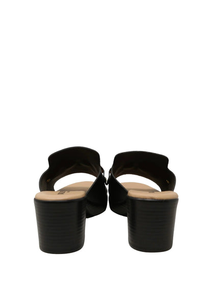 Valleverde Sandalo in Pelle con Tacco Donna Nero - 55453
