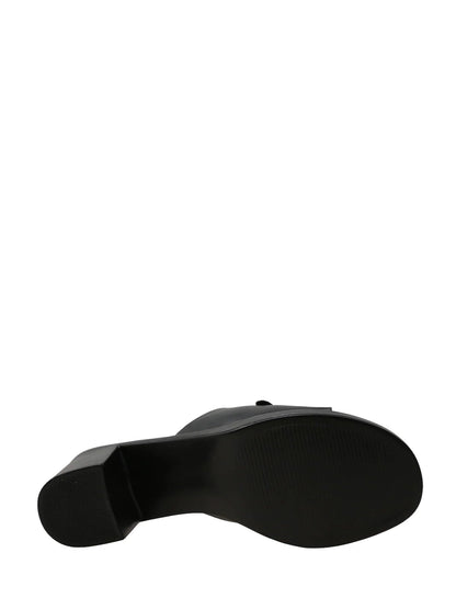 Valleverde Sandalo in Pelle con Tacco Donna Nero - 55453