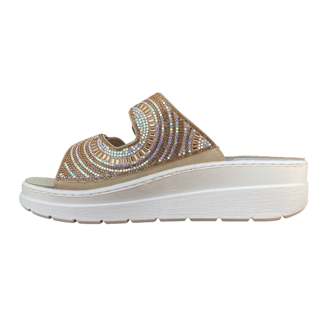 Valleverde Sandalo Ciabatta Donna Bronzo con Strass - 55603
