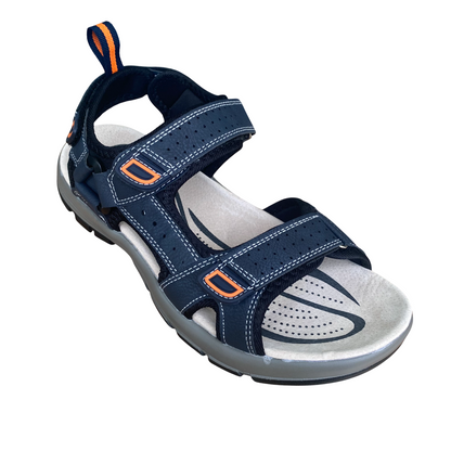 Valleverde Sandalo Uomo Blu Plantare Ergonomico in Pelle - 54803