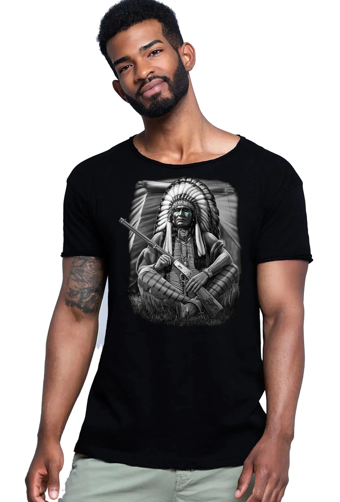 Vanity Tattoo Skull - T-shirt Uomo Cotone Fiammato