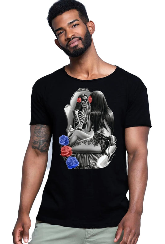 Vanity Tattoo Skull - Slub Cotton Men's T-Shirt