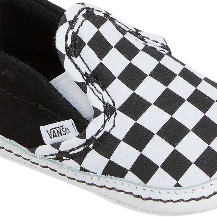 Vans Slip-on Crib Infant Tela VN0A2XSLFB71 | Scarpa da culla bianca a scacchi neri