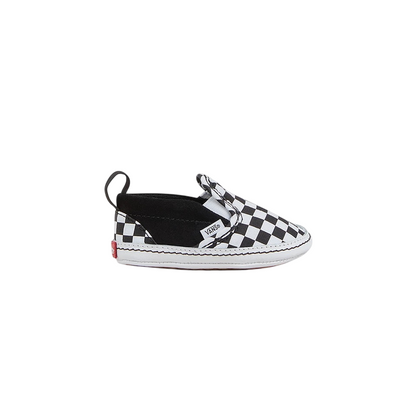 Vans Slip-on Crib Infant Tela VN0A2XSLFB71 | Scarpa da culla bianca a scacchi neri