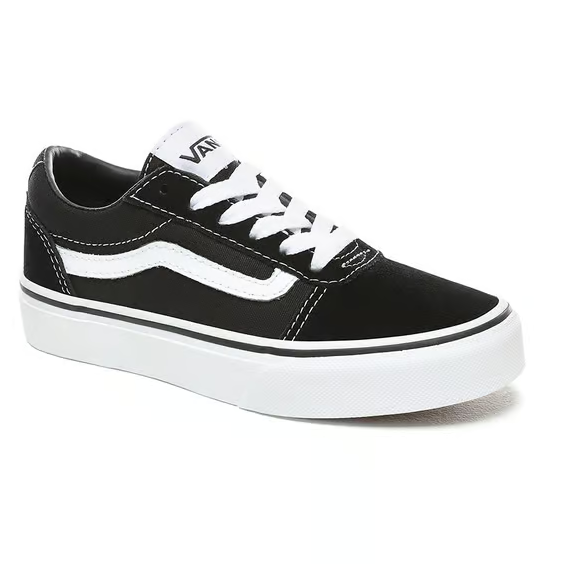 Vans Ward Sneakers Ragazzi VN0A38J9IJU1 Nero Bianco - Tela Camoscio