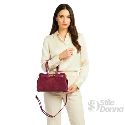 Stile Donna Bags - Velinara Borsa Scamosciata Bordeaux