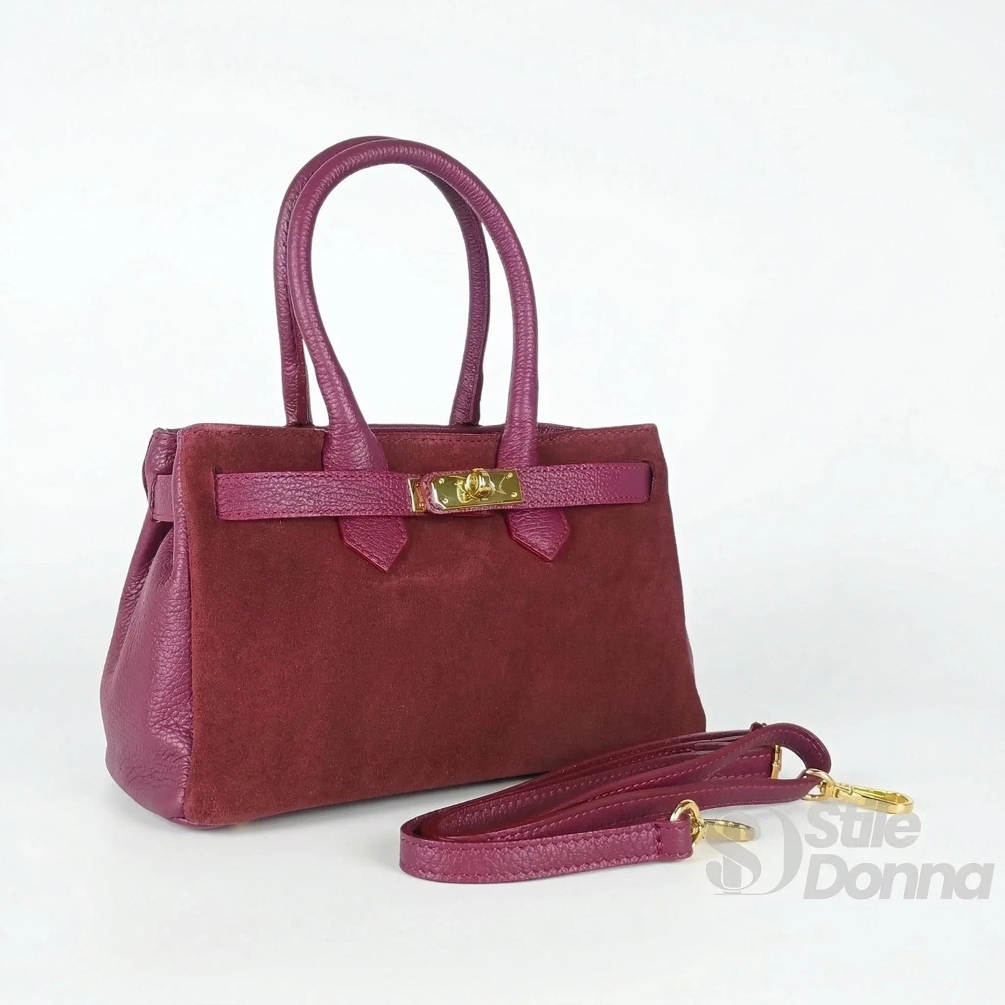 Stile Donna Bags - Velinara Borsa Scamosciata Bordeaux