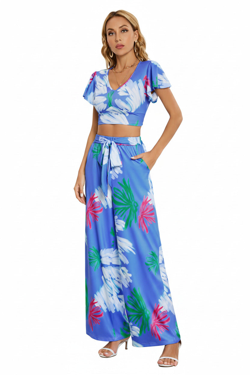 Completo Donna Due Pezzi – Top e Pantaloni Gamba Larga Eleganti