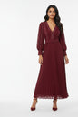 Women's Summer Long V-Neck Dress with Belt