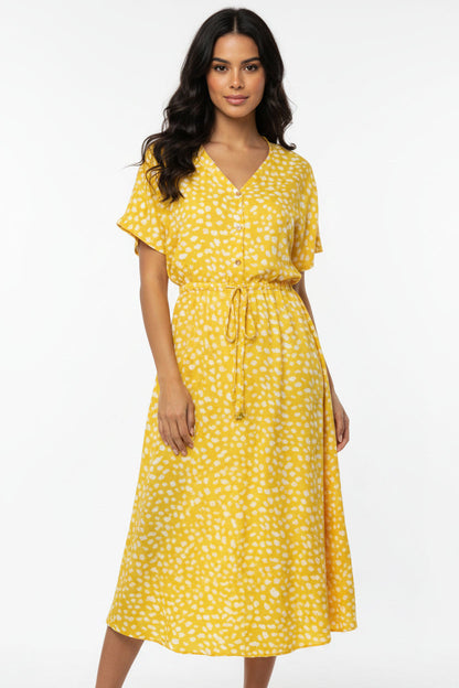 Vestito Lungo Donna a Pois con Maniche Corte | Abito Estivo Leggero