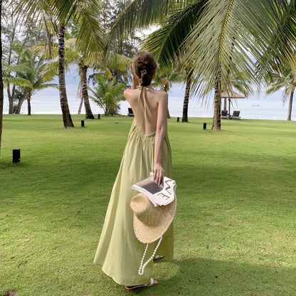 Abito estivo donna con scollo all’americana | Vestito elegante leggero per spiaggia e sera