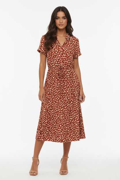 Vestito Lungo Donna a Pois con Maniche Corte | Abito Estivo Leggero