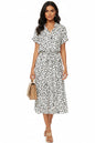 Women's Polka Dot Long Dress with Short Sleeves | Lightweight Summer Dress