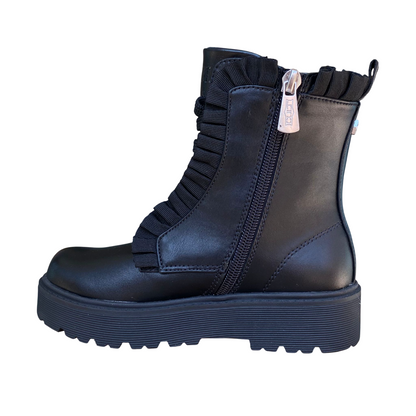 Cult Stivaletto Nero Bambina 7 Fori T-388A 3134 con Borchie e Rouge