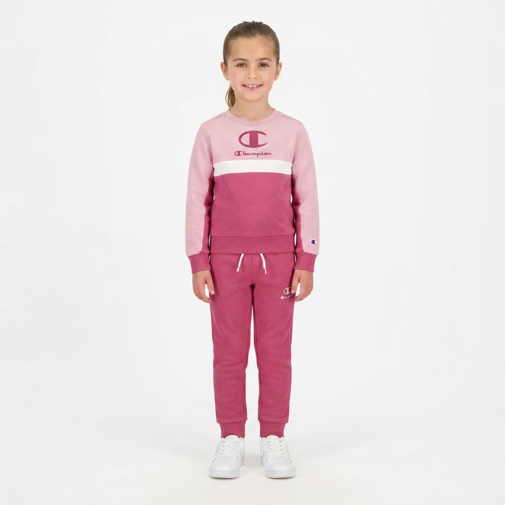 Champion Tuta sportiva junior in cotone felpato Sweatsuit 307721 PS029 rosa