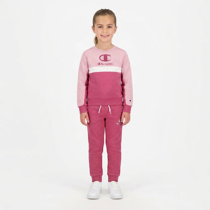 Champion Tuta sportiva junior in cotone felpato Sweatsuit 307721 PS029 rosa