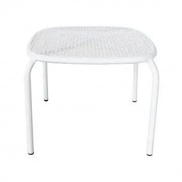 Beistelltisch Midway: Gartentisch aus Stahl in Weiß, Grau oder Taupe – 43,5 cm x 41 cm x 41 cm