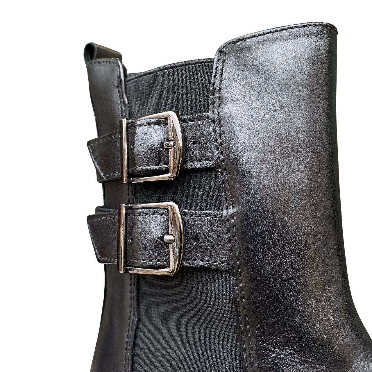 Vueva – Stivaletto Donna in Pelle Nero VB365204 con Cerniera, Elastico Laterale, Doppia Fibbia e Suola Alta | Stile, Comfort e Versatilità