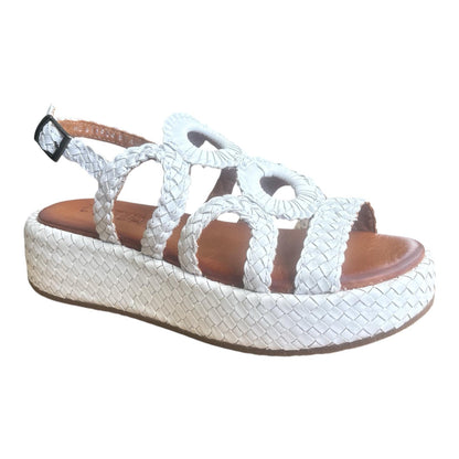 Vueva Sandalo Donna Intrecciato Zeppa Bianco WD511R04