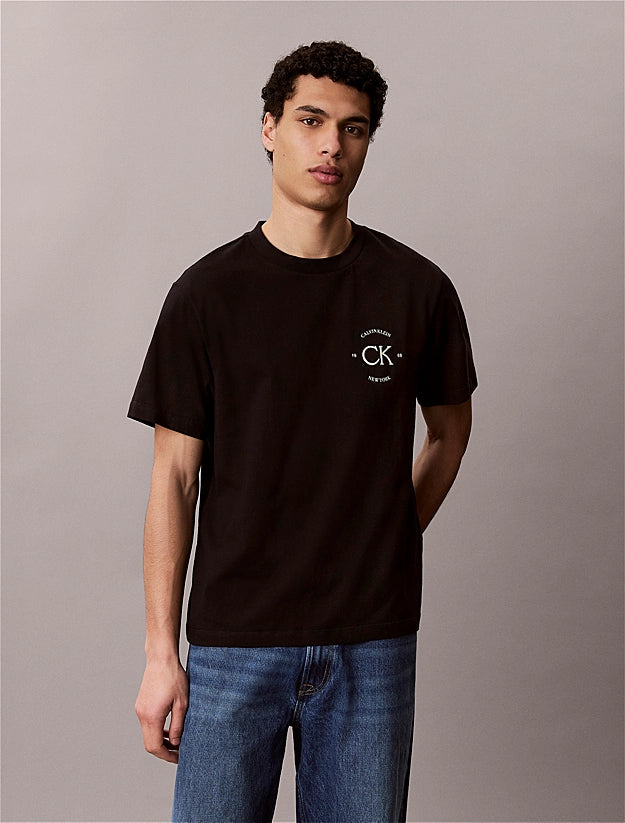 Calvin Klein T-shirt Uomo April Graphic LV04RE825G UB1 Nera Cotone