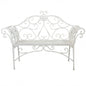 Eloise Antique White Bench - Garden bench in painted steel, white, 136 x 46 x 96 h cm