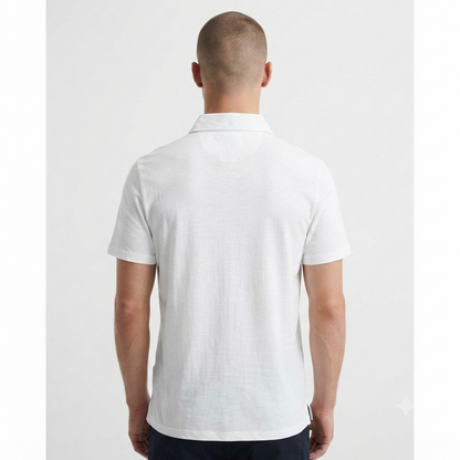 Censured polo manica corta in cotone da uomo TM6402TJSSG 00 bianco
