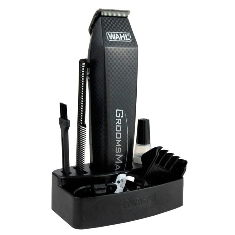 Wahl Bartschneider + Groomsman All-in-One kabelloser Rasierer Schwarz 5537