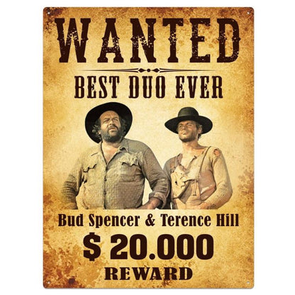 Metallschild "Wanted" Bud Spencer & Terence Hill 30x40cm Schild T303/002