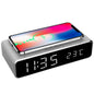 Gembird Digital Alarm Clock Wireless Charger Function Smartphone Charging Silver