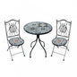 Set of 2 Persephone Round Chairs and Table ø 60 - Folding, Colors: Blue, White