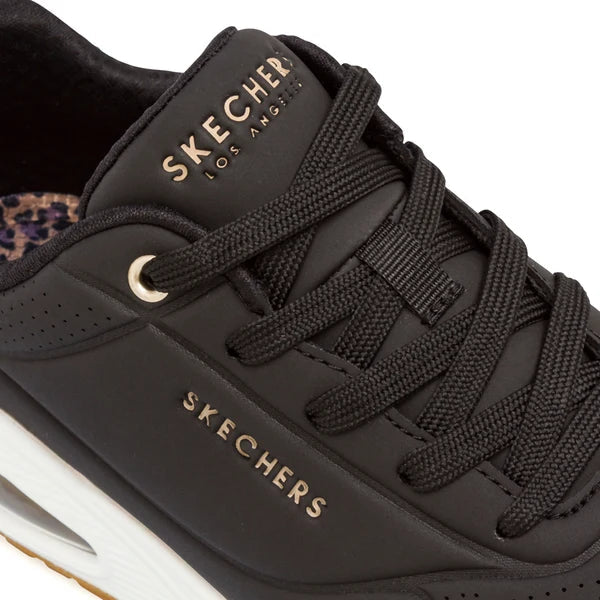 Skechers Uno Jungke Nite 177093/BKLD Donna Nero Leopardato - Sneakers Platform