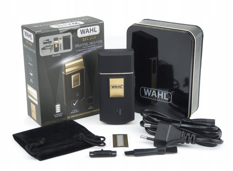 Wahl Bartrasierer Akku Travel Shaver Gold Edition 3615G + Reisezubehör