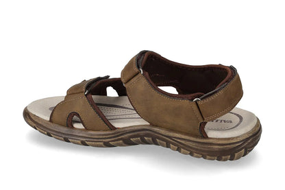 Valleverde Sandalo Uomo Doppio Velcro Marrone - 54801