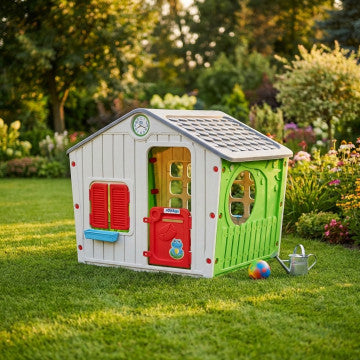Casetta in plastica multicolor 140x108x115 cm, peso 13,2 kg