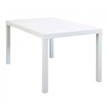 Tavolo Rettangolare Houston con Struttura in Plastica Stile Wicker, 150x90