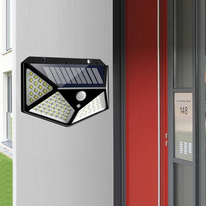 APPLIQUE 100 LED LAMPADA ESTERNO PANNELLO SOLARE SENSORE MOVIMENTO CREPUSCOLARE