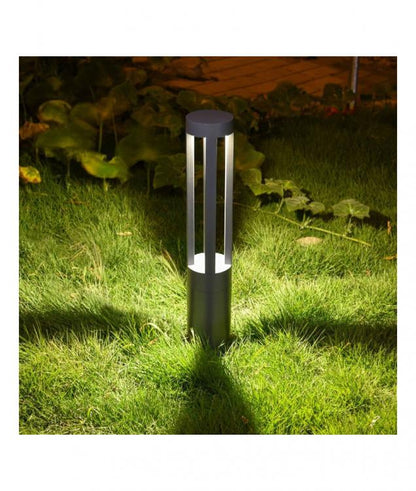 Gartenlaterne Lampe 12W LED Außen Grau Standleuchte Kaltweiß ES28