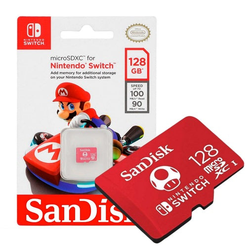 Nintendo Switch SanDisk microSDXC 128GB Micro-SD-Karte offiziell Mario